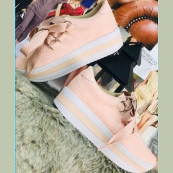 Pink High Platform Sneakers For Women